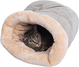 Ledander Katzenbett Schlafsack für Katzen aus Plüsch Grau – Bild 1 von 3