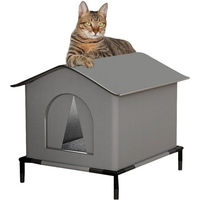 Produktbild von Ledander Katzenhöhle aus Oxford-Gewebe für Katzen und Hunde wetterfest und winterfest in Grau