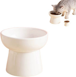 Ledander Keramik-Futternapf für Katzen und Hunde in Weiß mit 10cm Höhe – Bild 1 von 4