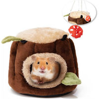 Produktbild von Ledander Kleintier-Hängematte aus Plüsch als Kuschelsack für Meerschweinchen, Hamster und Zwergkaninchen in Braun Größe M