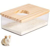 Produktbild von Ledander Kleintier Sandbad aus Kunststoff mit Leiter für Hamster, Chinchillas, Mäuse und Zwerghamster, transparent