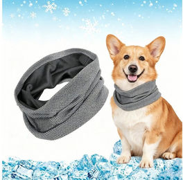 Ledander Kühlendes Hundehalsband Bandana Grau für kleine mittelgroße und große Hunde – Bild 1 von 4