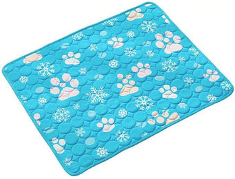 Ledander Kühlmatte für Hunde und Katzen mit Schneeflocken-Design, atmungsaktiv, Blau – Bild 1 von 2