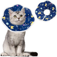 Produktbild von Ledander Leder Schutzkragen Halskrause für Katzen und kleine Hunde, Blau, XS