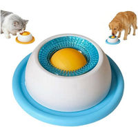 Produktbild von Ledander Lick Bowl Schleckmatte als Intelligenzspielzeug für Hunde und Katzen aus Kunststoff mit Antirutschmatte und integrierter Drehkugel