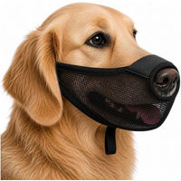 Produktbild von Ledander Maulkorb aus Nylon für Hunde in Schwarz, atmungsaktiver Beißschutz und Leckschutz für erwachsene Hunde