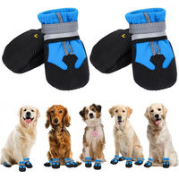 Produktbild von Ledander Pfotenschutz Hundeschuhe mit reflektierenden Riemen und Gummi Blau 4-tlg.