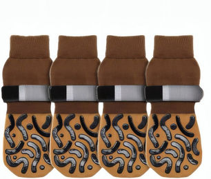 Ledander Pfotenschutz Hundesocken Anti-Rutsch mit verstellbaren Riemen für Hunde 2 Paar – Bild 1 von 5