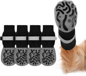 Ledander Pfotenschutz Hundesocken Anti-Rutsch mit verstellbaren Riemen für Hunde 2 Paar – Bild 1 von 4