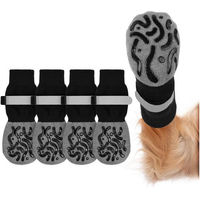 Produktbild von Ledander Pfotenschutz Hundesocken Anti-Rutsch mit verstellbaren Riemen für Hunde 2 Paar
