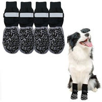 Produktbild von Ledander Pfotenschutz Hundesocken mit Reflektorstreifen und Klettverschluss, 2 Paar Schwarz