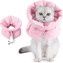 Ledander Schutzkragen für Katzen und Kätzchen aus Stoff in Rosa – Bild 1 von 5