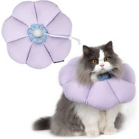 Produktbild von Ledander Schutzkragen Halskrause für Katzen und kleine Hunde aus Stoff, Lila, Größe M