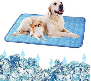 Ledander Selbstkühlende Hundematte aus Baumwolle für erwachsene Hunde in Blau – Bild 1 von 4