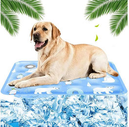 Ledander Selbstkühlende Hundematte aus Kunstleder für erwachsene Hunde in Blau – Bild 1 von 1