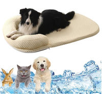 Produktbild von Ledander Selbstkühlende Hundematte aus Leder für Hunde und Katzen in Beige Größe XS