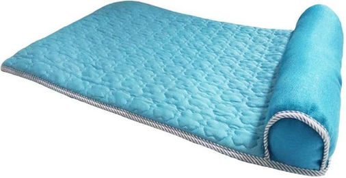 Ledander Selbstkühlende Hundematte für Hunde und Katzen mit ergonomischem Rand in Blau – Bild 1 von 2