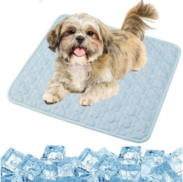 Ledander Selbstkühlende Hundematte und Katzenkühlmatte aus Leder in Blau für Hunde und Katzen – Bild 1 von 1