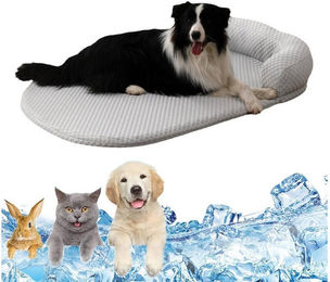 Ledander Selbstkühlende Hundematte und Katzenmatte aus Leder in Grau Größe S – Bild 1 von 4