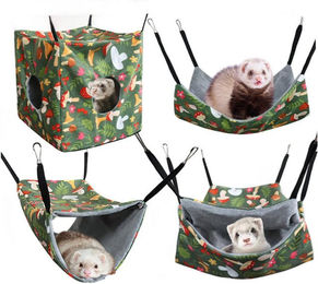 Ledander Tierhaus Set mit 4 Stück bunten Hängematten aus Baumwolle für Ratten, Frettchen, Meerschweinchen und Chinchillas – Bild 1 von 5