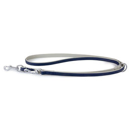 Produktbild von Leder-Hundeführleine Amsterdam Navy/Grey aus Leder 200 cm x 18 mm