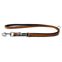 Produktbild von Leder-Hundeführleine Denver cognac/schwarz 200 cm x 14 mm