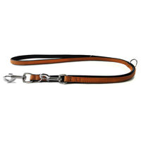 Produktbild von Leder-Hundeführleine Denver in Cognac/Schwarz mit 200 cm Länge und 18 mm Breite