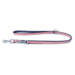 Produktbild von Leder-Hundeführleine Firenze candy/saphire aus Leder mit 200 cm Länge und 22 mm Breite