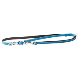 Leder-Hundeführleine Vancouver Blau Schwarz 200 cm 22 mm – Bild 1 von 1