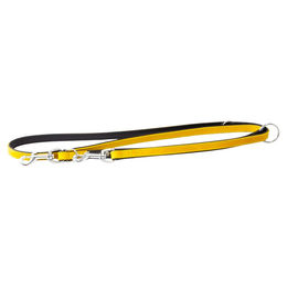 Leder Hundeführleine Vancouver Gelb Schwarz 200 cm 22 mm – Bild 1 von 1