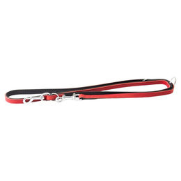 Leder Hundeführleine Vancouver Rot Schwarz 200 cm 18 mm – Bild 1 von 1