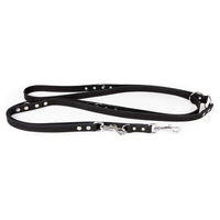 Produktbild von Leder-Hundeführleine Weinheim Black Schwarz 300 cm 12 mm