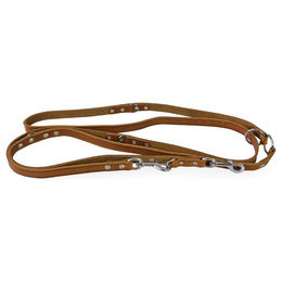 Produktbild von Leder-Hundeführleine Weinheim Maroon Braun 300 cm x 22 mm
