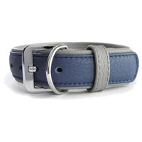 Produktbild von Lederband Hundehalsband New York saphire/stone Blau/Grau 60 cm x 40 mm