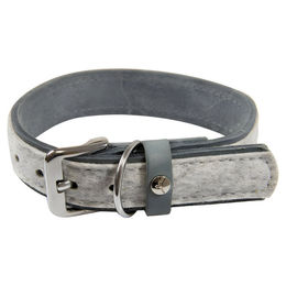 Produktbild von Lederband Hundehalsband Norden Grau 40 cm Breite 25 mm