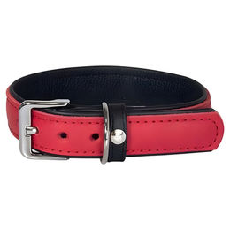 Produktbild von Lederband Hundehalsband Vancouver Rot Schwarz 40 mm Breite