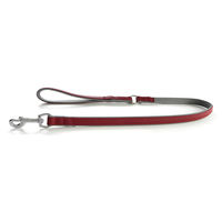 Produktbild von Lederband Hundeleine New York in Grenadine Rot und Stone Grau