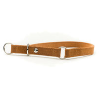 Produktbild von Lederband Würger Stop Toronto Halsband für Hunde in Cognac Braun 55 cm x 20 mm