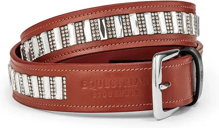 Produktbild von Ledergürtel Damen Equestrian Stockholm Contest Braun mit Silber Schnalle 80 cm