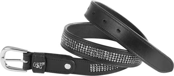 Produktbild von Ledergürtel USG Princess für Damen Schwarz Silber 100 cm