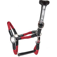 Produktbild von Lederhalfter und Seil für Pferde Cavaletti Tara Schwarz Rot