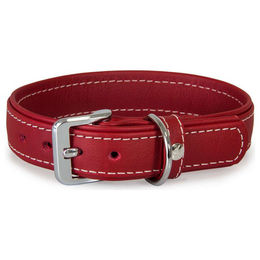 Produktbild von Lederhalsband Barcelona für Hunde in Rot 50 cm