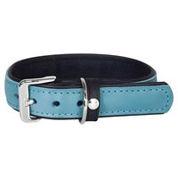 Produktbild von Lederhalsband Vancouver für Hunde in Petrol/Black mit 55 cm Länge und 35 mm Breite