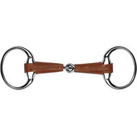 Produktbild von Lederummantelte Olivenkopftrense Feeling aus Edelstahl in Braun - 135 mm