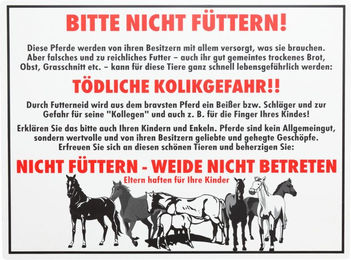 Lehmann Hinweisschild Kolikgefahr Weiß 40 x 30 cm – Bild 1 von 1