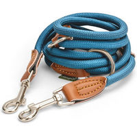 Produktbild von Leisegrün Hundeleine aus Paracord für kleine Hunde in Türkis Blau
