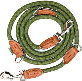 Leisegrün Hundeleine aus Paracord für mittelgroße bis große Hunde in Grün, wasserabweisend – Bild 1 von 5