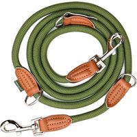Produktbild von Leisegrün Hundeleine aus Paracord für mittelgroße bis große Hunde in Grün, wasserabweisend