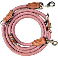 Produktbild von Leisegrün Hundeleine aus Paracord für mittelgroße und große Hunde in Rosa, wasserabweisend