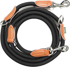 Leisegrün Hundeleine aus Paracord Schwarz wasserabweisend 2m – Bild 1 von 4